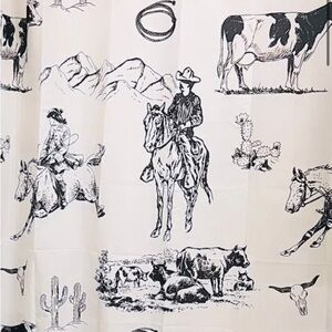 Black & White western shower curtain